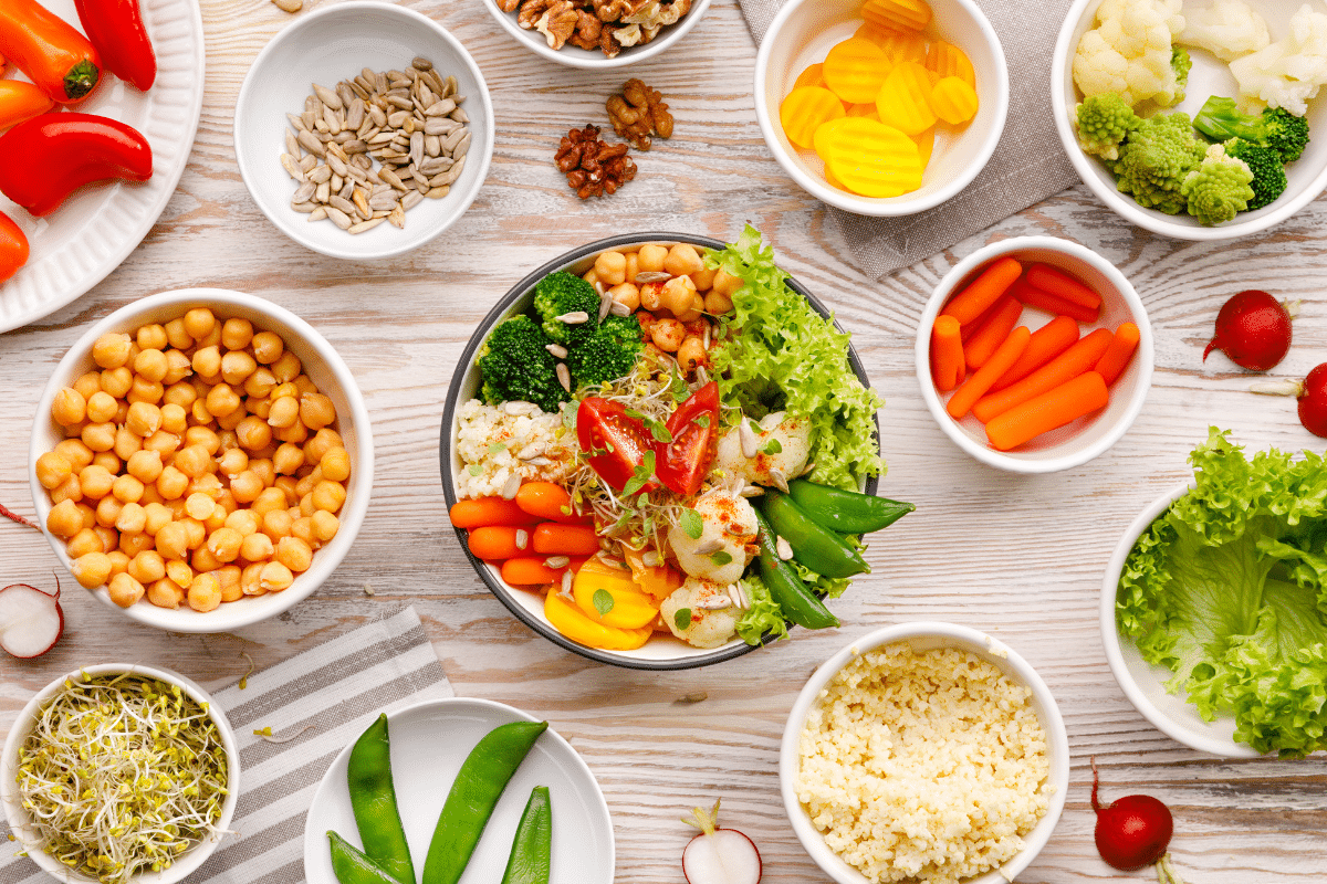 healthy plant based food representing mindful food choices